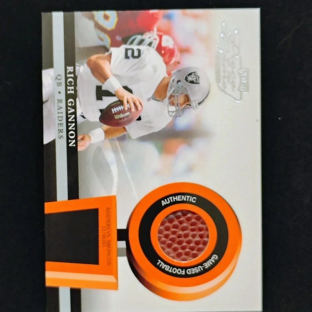 Rich Gannon 2002 Playoff Piece of the Game Used‎ Football Relic #POG-44 Raiders